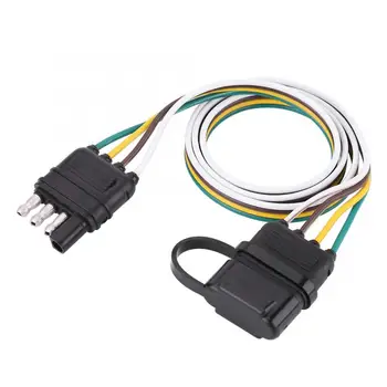 

6-24V 4 Pin Flat Trailer Plug Socket Wiring Connector Adapter for Caravan Towbar Towing Accesorios Automovil