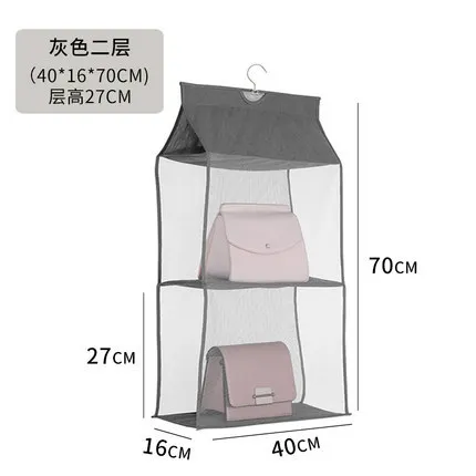Nuevo 2-4 Bolsillos Bolso Organizador Colgante Bolso Plegable Bolso De Almacenamiento Dispensador Bolsa Reutilizable - Цвет: Gray two floors
