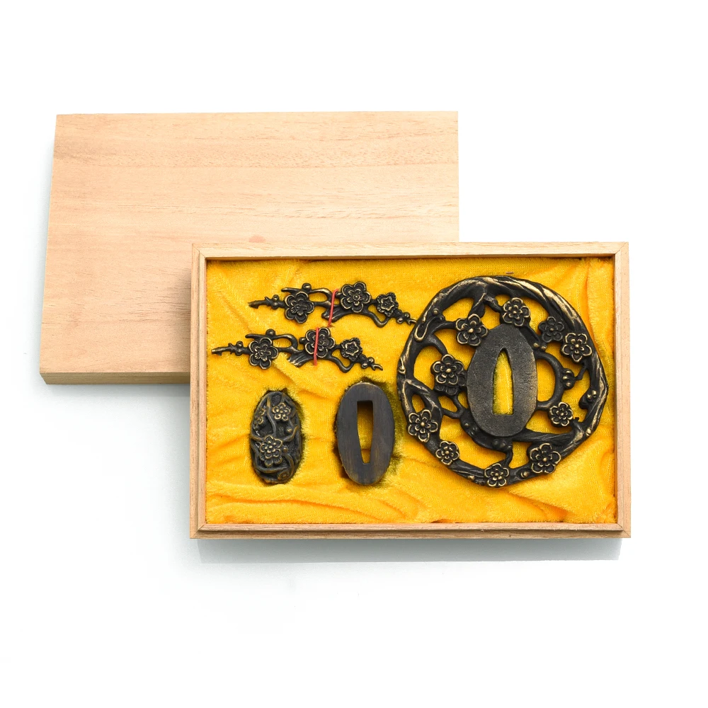 

Nihonто-японский меч Tsuba, Fuchi, Kashira, Menuki, защита рук, латунный материал, Цветочная металлическая фурнитура