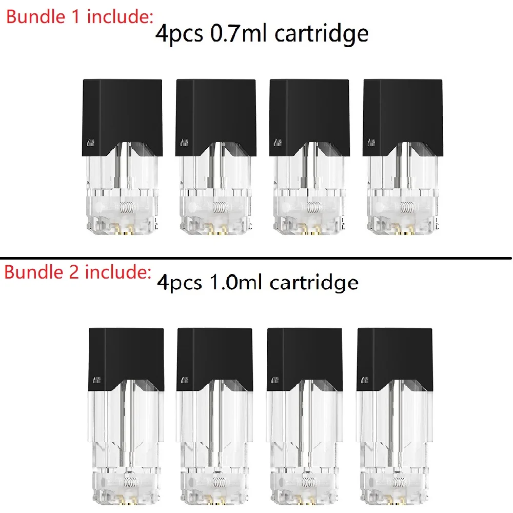 Е испаритель сигарет Vape комплект с 4 шт 0,7 мл картриджи распылитель Pod система Стартовые наборы для juul Pods - Цвет: Cartridges