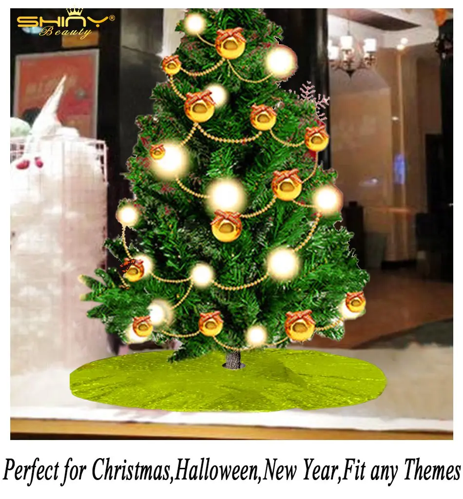 Lime Green Christmas Tree Skirt 48 Inch Personalized Xmas Tree