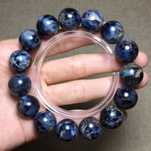 

Genuine Natural Blue Pietersite Round Beads Bracelet 15mm Gemstone Stretch Healing Bracelet From Namibia Women Men AAAAAA