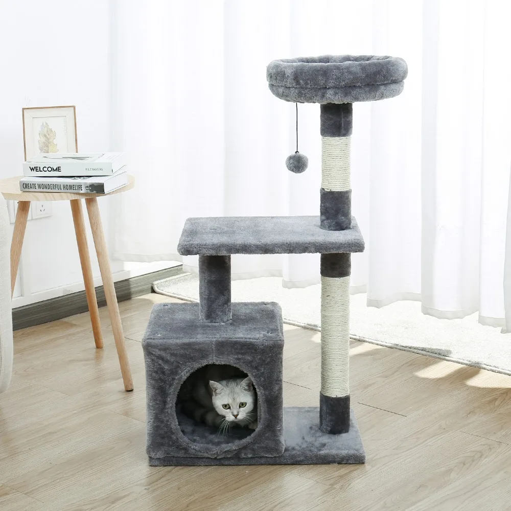 Domestic Delivery Cat Toy Scratching Wood Climbing Tree Mouse Toy Cat Jumping Toy  Climbing Frame Cat Furniture Scratching Post