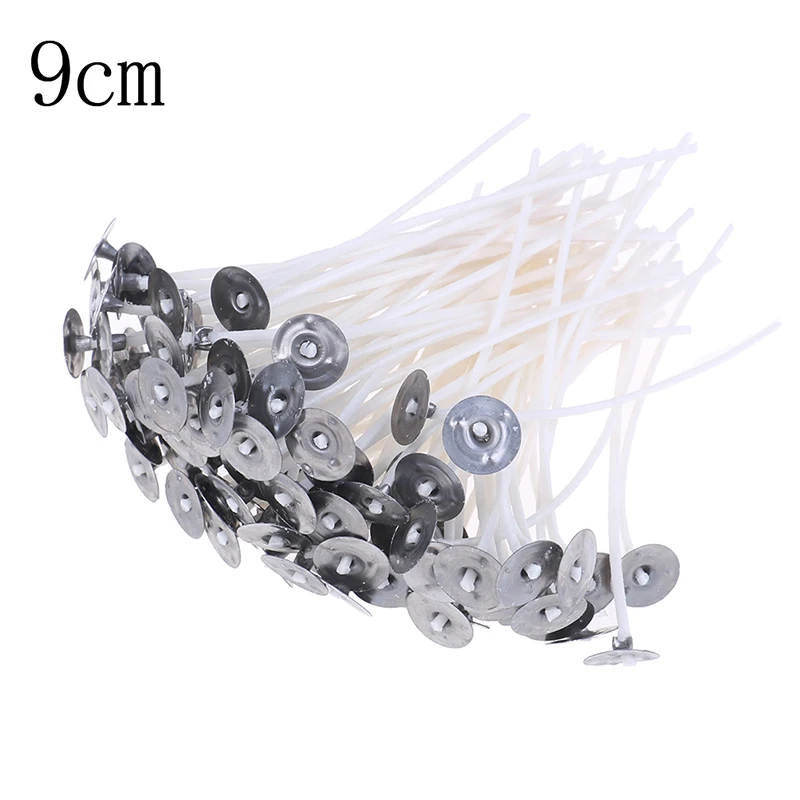 100pcs 9cm 100 шт Свеча фитиль вощеный с хлопковым сердечником для свечей novlet - Цвет: 100pcs 9cm