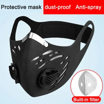 

FORYOUWEWO Motorcycle Masks Face Mask Mouth Caps Riding Balaclava PM2.5 Activated Carbon Filter Dust Protective Mask Face Shield