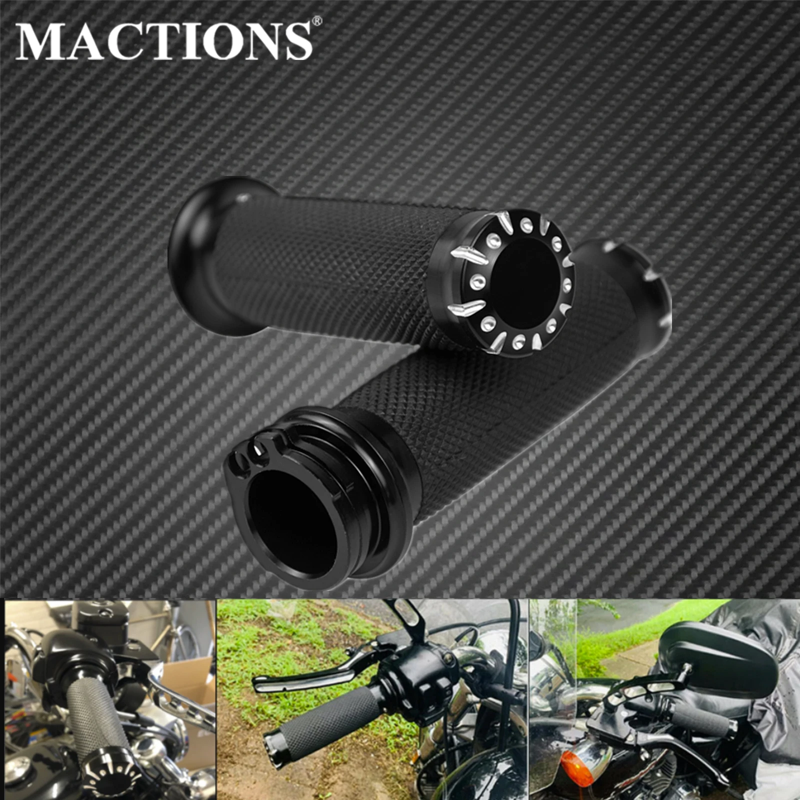 Motorcycle Black CNC 1 25mm Handlebar Hand Grips for Harley Sportster XL883 XL1200 Touring Dyna Softail Custom 