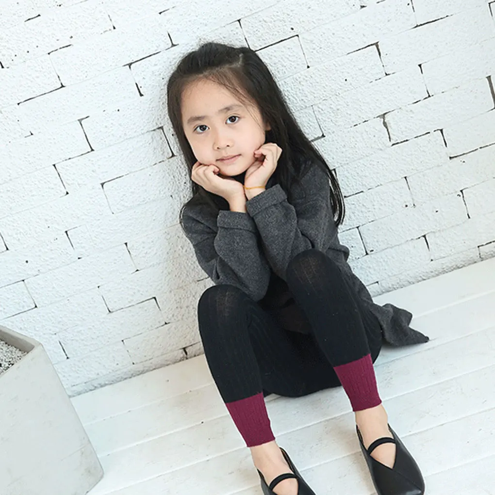 Fashion Baby Kids Girls Knitting Leggings Autumn Winter Outfit Girls Pants Children Clothing Kids Female Trousers Warm Wear