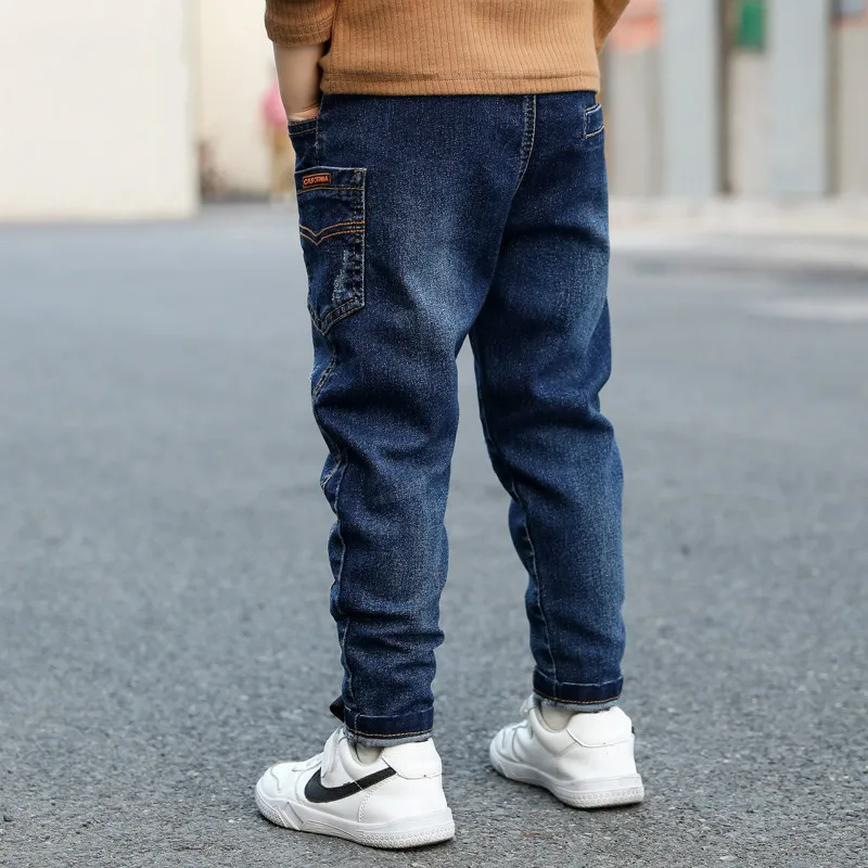 

Children's boy plus velvet jeans children's winter warm pants in the big children's air pants 2020