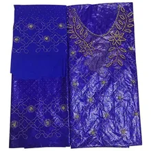 3 в 1 Африканский Базен riche ткань с бисером и камнями tissu africain 7yds жаккард бассейна getzner парча бисером ткань для свадьбы