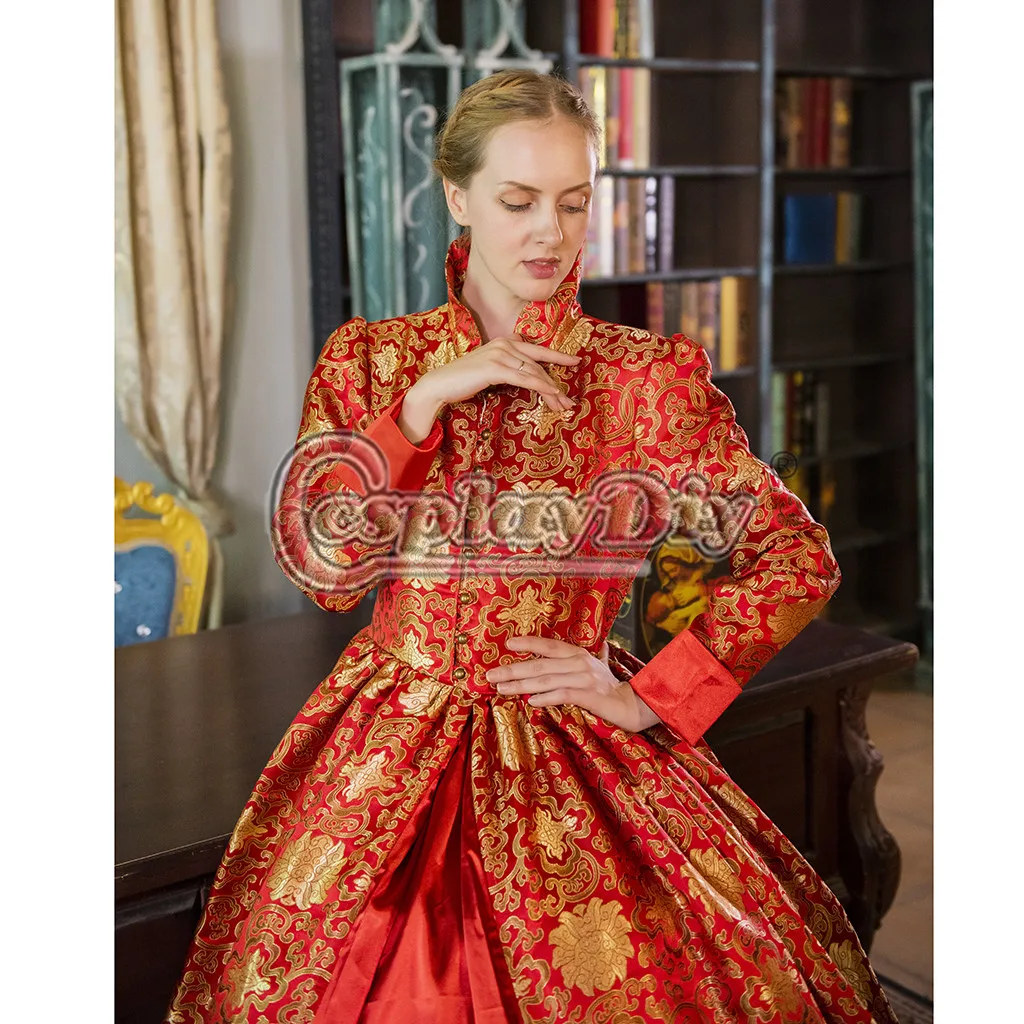 Cosplaydiy викторианская Королева Принцесса бальное платье средневековый суд платье L320