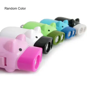 

ICOCO Portable 2 LEDs Mini Hand Crank Cartoon Pig Torch Self-generating LED Flashlight Random Color Drop Shipping Sale