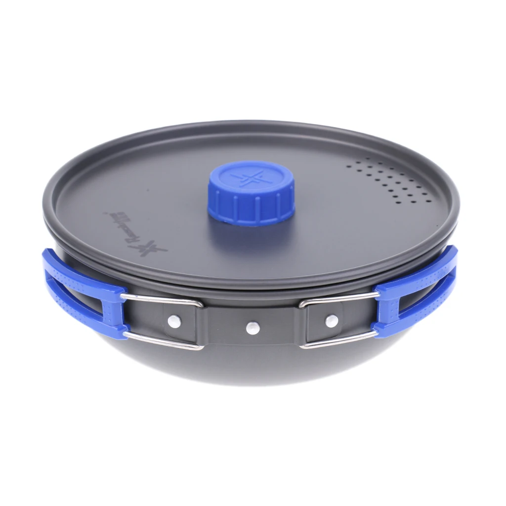 Hard Anodised Aluminum Frying Pan With Folding Handle Backpacking Cookware