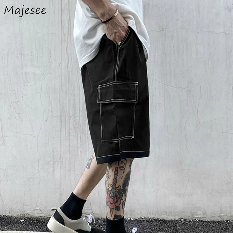 best men's casual shorts Men Shorts Summer Baggy Chic Ins Fashion Casual Japanese Style Elastic Waist Summer Solid Trousers Design Male Harajuku Short best casual shorts for men