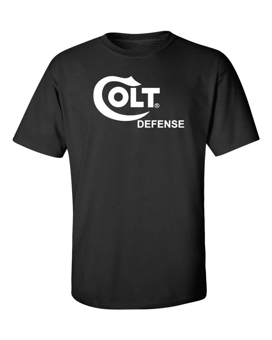 Colt Defense White Logo T Shirt 2Nd Amendment Pro Gun Brand Tee Firearms Rifle Plus Size Tee