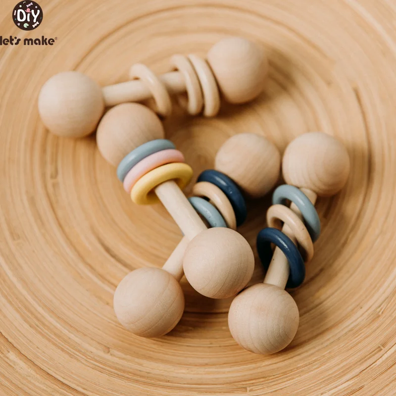 Ofertas Especiales Let's Make-sonajero de madera de haya para bebé, juguete Molar para morder, seguro, sin FPA, Musical, Montessori, 1 unidad y9VKM3g5NK7