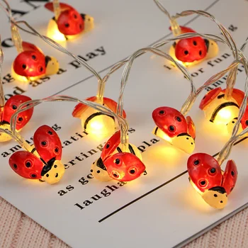

1PC String Light Solar Powered Creative Ladybug Shaped Cute Battery Operated String Light for Patio Home Garden Use