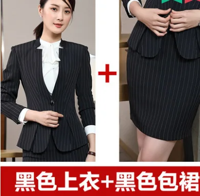 

Business WOMEN'S Dress Long Sleeve Spring Work Suit Women's Stripes Suit Coat Slim Fit Formal Wear