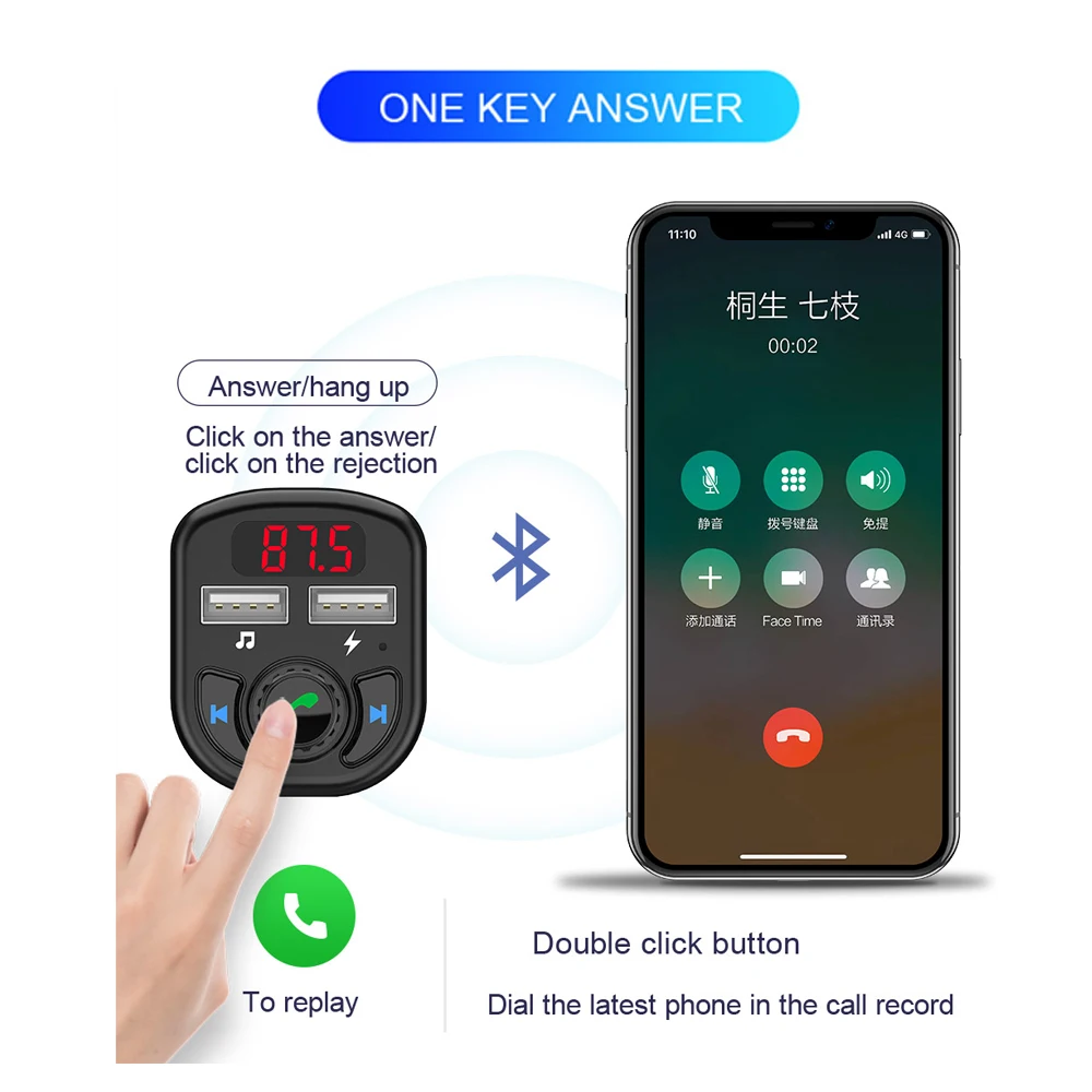 Bluetooth FM радио музыкальный передатчик 5,0 Handsfree беспроводной TF карта u-диск Аудио двойной 3,1 A USB зарядное устройство для телефона цифровой вольтметр