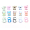 LOFCA Cat Silicone Beads 5pcs Infant Teether Silicone Baby Teething Beads Food Grade Nursing Chew Silicone Beads Baby Teether 5