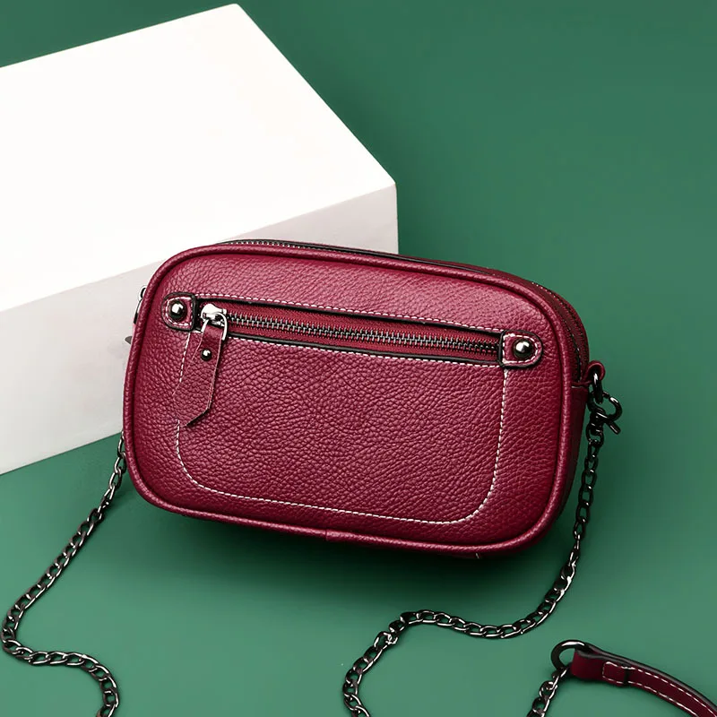

Bags for Women 2020 Fashion Shoulder Bag Retro Solid Color Bag PU Leather Crossbody Chain Bag Luxury Bag