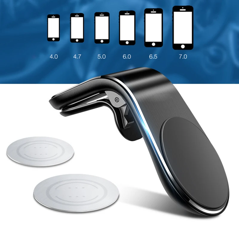 Автомобильный магнитный держатель для телефона Air Vent Mount Stand L shape For Hauwei iPhone samsung gps металлический магнит держатель для мобильного телефона кронштейн