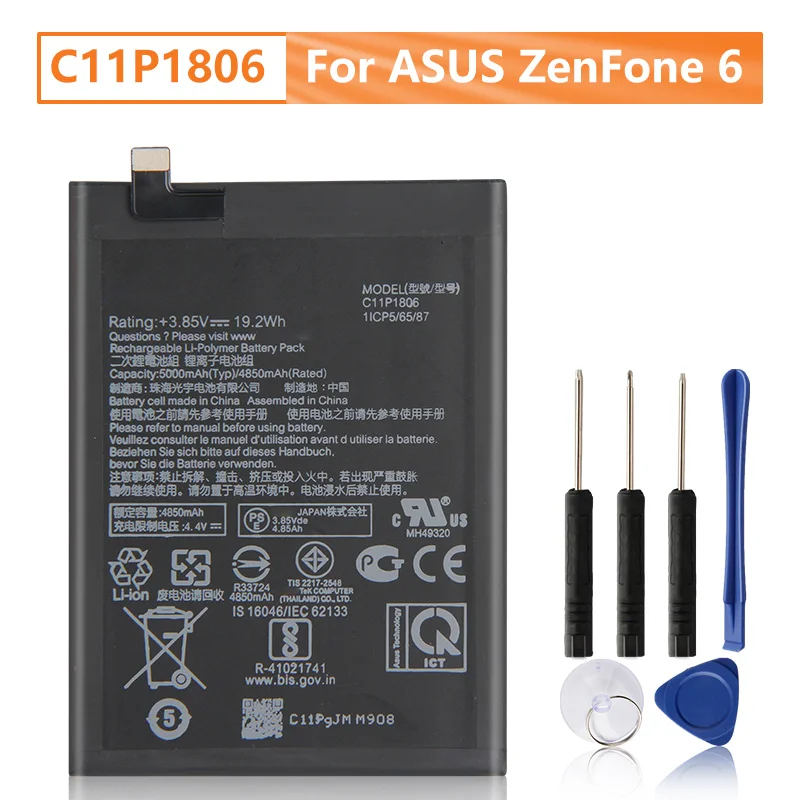 

Original Replacement Phone Battery C11P1806 For ASUS ZenFone 6 ZS630KL I01WD Genuine Rechargeable Battery 5000mAh