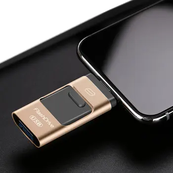 

Android Applicable Phone USB Flash Drive Dual Head 3 In 1 Three Use OTG USB 64G Nesting 32G High Speed USB