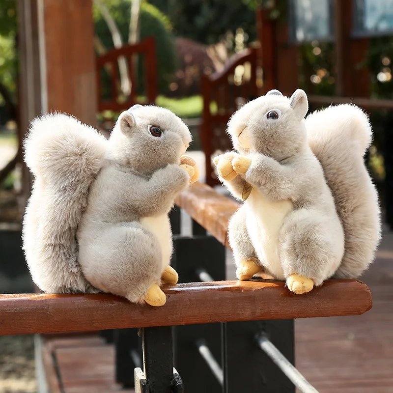 Lifelike Squirrel Plush Toy Simulation Stuffed Animal Fluffy Squirrel