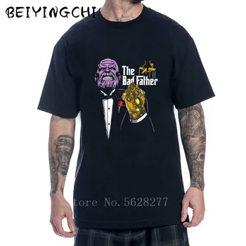 

Parody Avengers Infinity War The Bad father Thanos T Shirts men Civil War T-shirt super Titan hero tshirt comics streetwear Tees