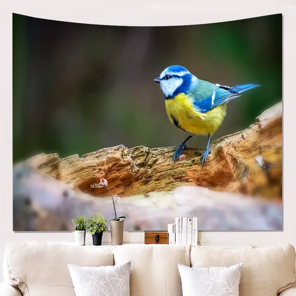 Wall Hanging Tapestry Landscape Birds Wall Tapestry Scenic Tree Tapestry Tablecloth Carpet Waterproof Home Decorative Tapestries - Цвет: G052