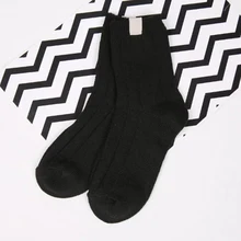 Женские Теплые повседневные носки в полоску с 3D принтом в стиле ретро; однотонные носки на Рождество; сезон осень-зима