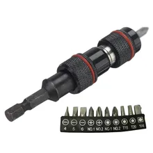 

1/4" Hex Magnetic Screwdriver Bit Holder Drill Bits Connecting Rod Set Quick Change Angle Pivoting Drive Guide Screw Drill Tip