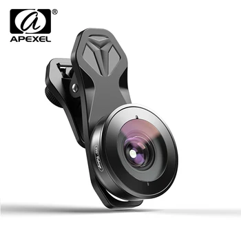 Apexel プロ携帯レンズ hd 195 度スーパーフィッシュアイ魚眼 lentes 4 18k 電話カメラレンズ iphone 7 8 × xiaomi 電話