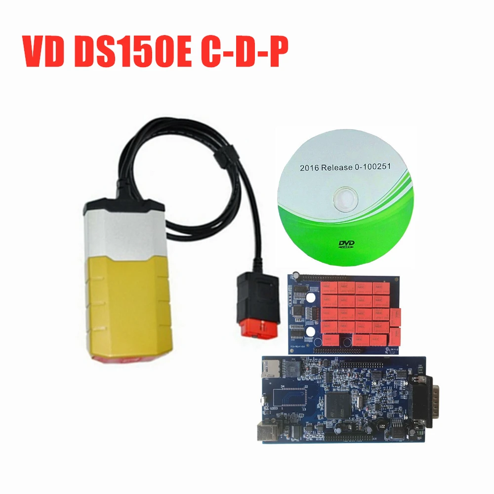 Новейшее программное обеспечение 2016r0 для delphis VD DS150E C-D-P Obd сканер с bluetooth TCS C-D-P для диагностики автомобилей грузовиков+ 8 шт. автомобильных кабелей - Цвет: without bluetooth
