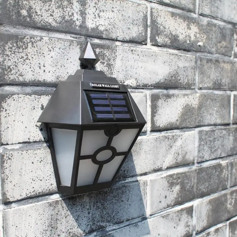 LED Solar Power Light Control Wall Light Outdoor IP65 Waterproof Energy Saving Street Flame Light Home Garden Security Lamp