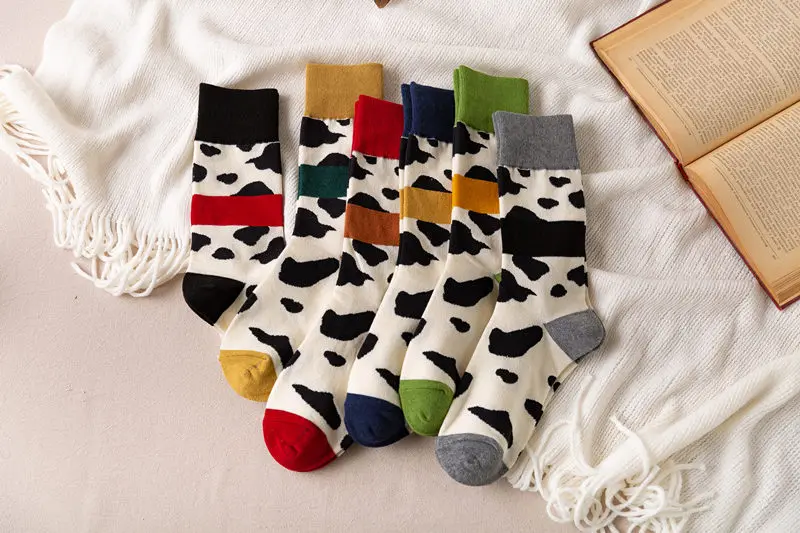 Jeseca Autumn Winter Socks Hot Sale Women Harajuku Streetwear Ankle Sox Girls Cute Animal Print Cotton Soft Christmas Sock