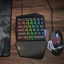 Эргономичная клавиатура мышь комбо одной рукой 35 клавиш Проводная клавиатура мышь набор для ПК игровой VH99