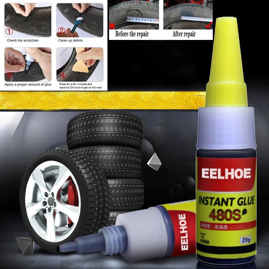 God moeilijk Majestueus Car Tire Repair Patch Mighty Tire Repair Glue Tyre Puncture Sealant Glue  Bike Rubber Cement Adhesive Tire Tube Patch Glue 20ml - Paint Care -  AliExpress