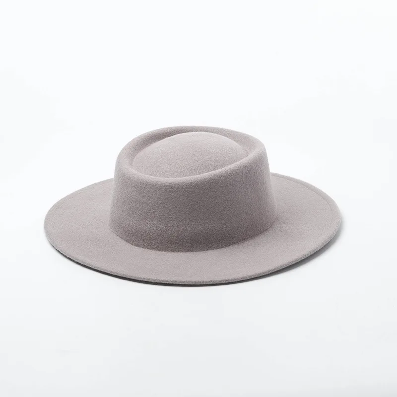 01907-HH8124 британский стиль Зимняя шерстяная шляпа Fedora разных цветов для мужчин и женщин шерстяная шляпа