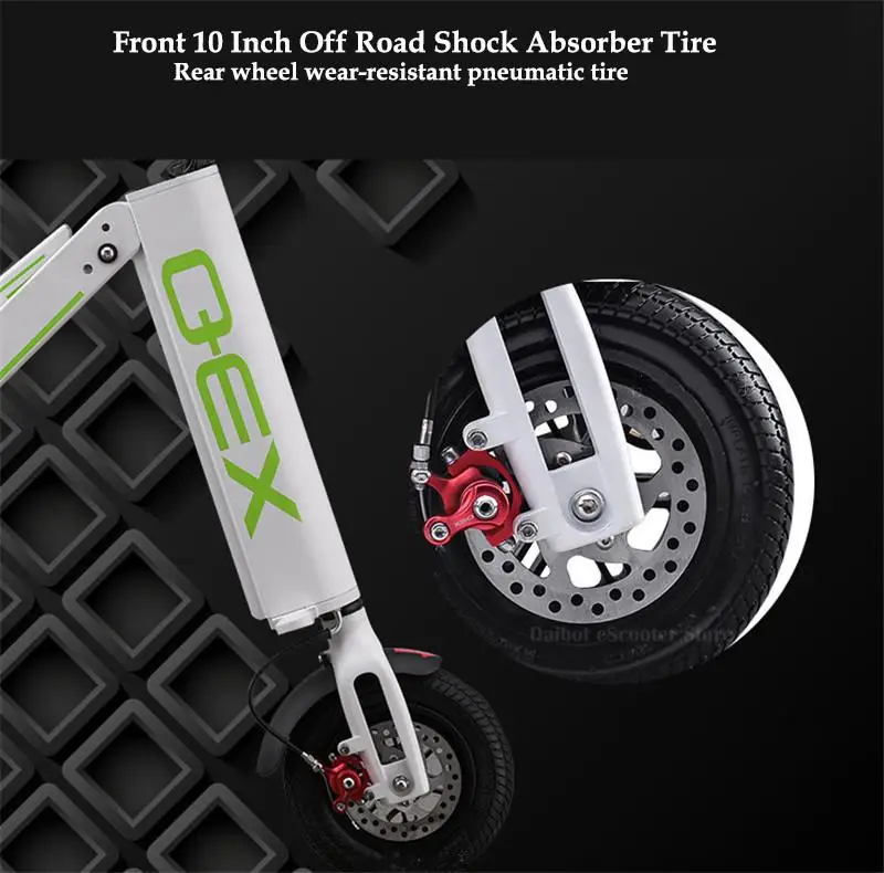 Foldable Electric Skateboard Two Wheels Electric Scooters 10 Inch 300W 36V Off Road Adult Lightweight Electric Scooter Bike (21)