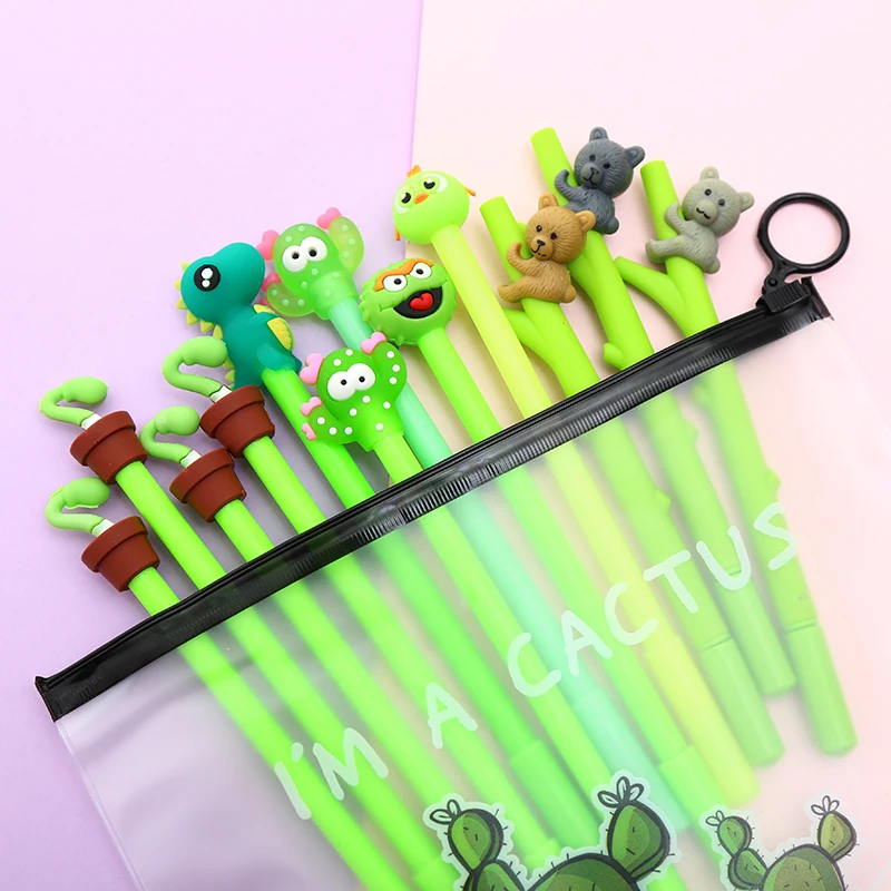 1 12 шт. корейский Kawaii флейта гелевая ручка с единорогом Kawai креативный Танк школа Канцелярские принадлежности магазин Милый Забавный аниме вещь подарок - Цвет: 1