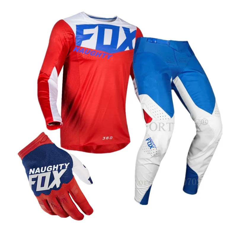 

NAUGHTY FOX PRIX 180 Motorcycle Riding Protective Gear Sets MX XC Pants Qiuck-dry MTB Jersey Gloves Cycling Suits Moto Combos