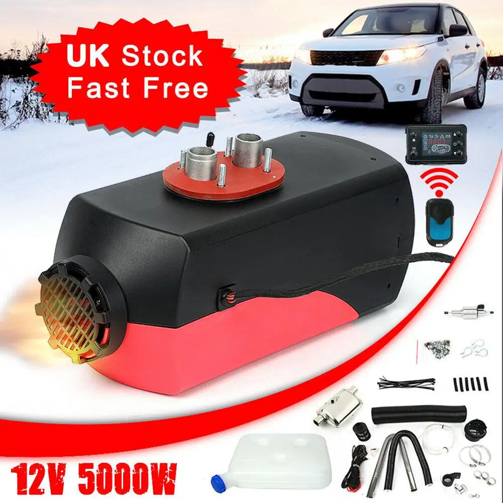 

5KW Diesel Heater 12V Thermostat Remote Control LCD Monitor Air Diesels Fuel Heater Single Hole 5000W For Boats Bus Motorhome