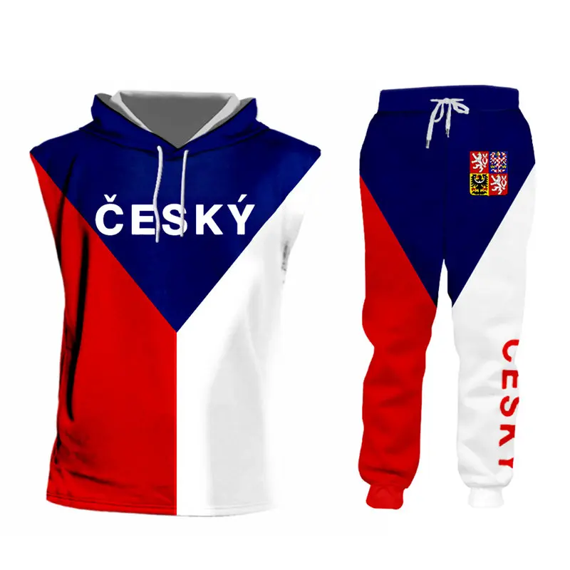 Luxury 3D Print Czech Republic Flag Zipper Jackets+Pants Set Unisex Gym Hoodie T-shirt Tank Joggers Tracksuit Sets Custom S-7XL (18)