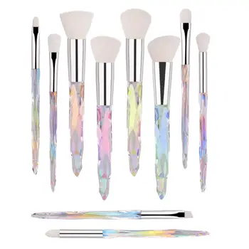 

Makeup Brush Set 10 Piece Essential Make-up Brushes Kit for Powder Liquid Cream Cosmetics Blending Blush