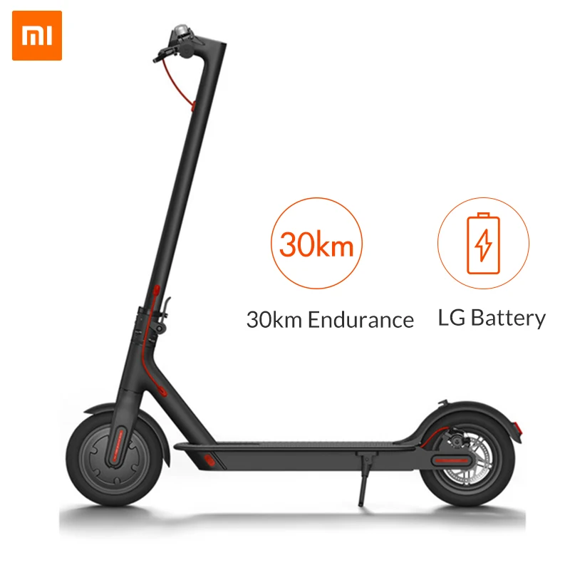 Электрический скутер XIAOMI MIJIA m365 e, складной электрический скейтборд e bike для взрослых, 30 км, время работы от аккумулятора, умное подключение к приложению электросамокат самокат электрический самокат - Цвет: black