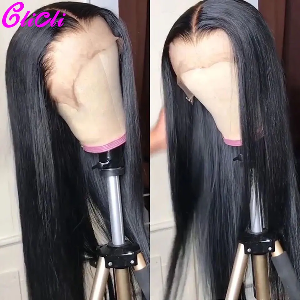 Бразильские волосы Remy кружевные парики прямые 13x4 прозрачные человеческие