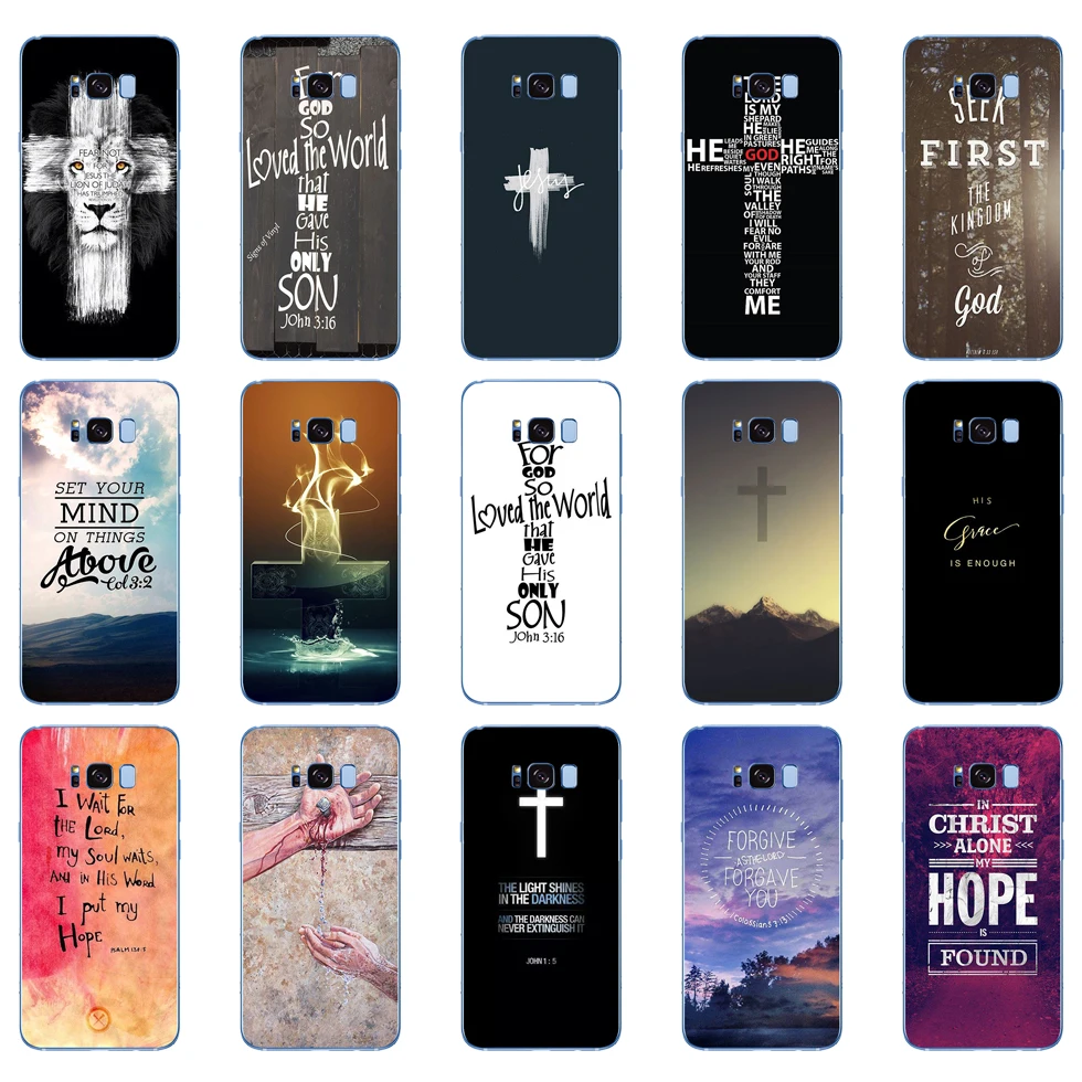 17DD Christian Jesus The Cross Soft Silicone Cover Case for Samsung Galaxy S6 S7 edge S8 S9 S10 plus A70 A50 case | Мобильные