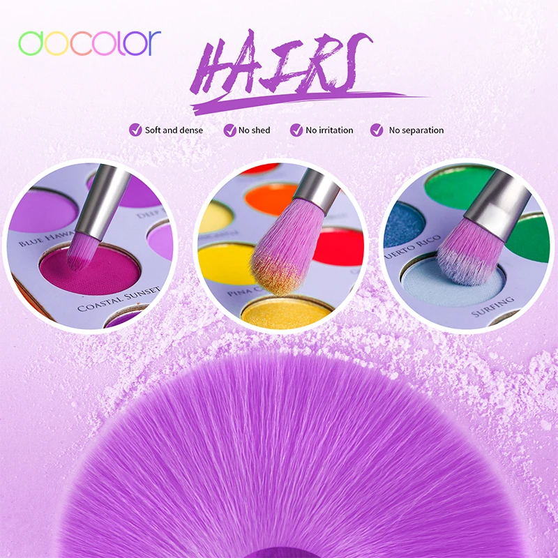 Docolor 10/15 шт фиолетовые кисти для макияжа синтетические волосы профессиональная