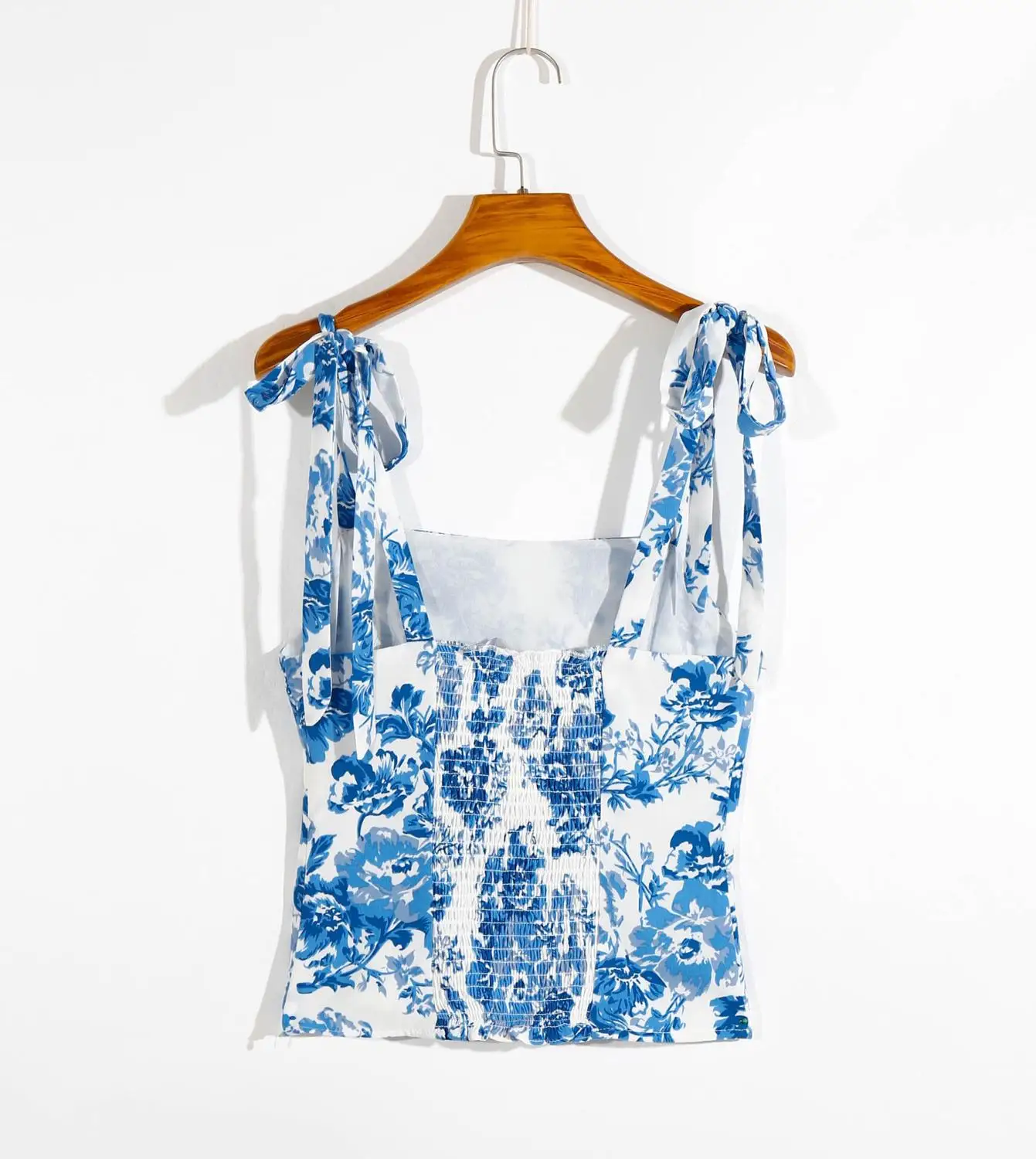 2020 Tie Bow Strap Blue White Floral 